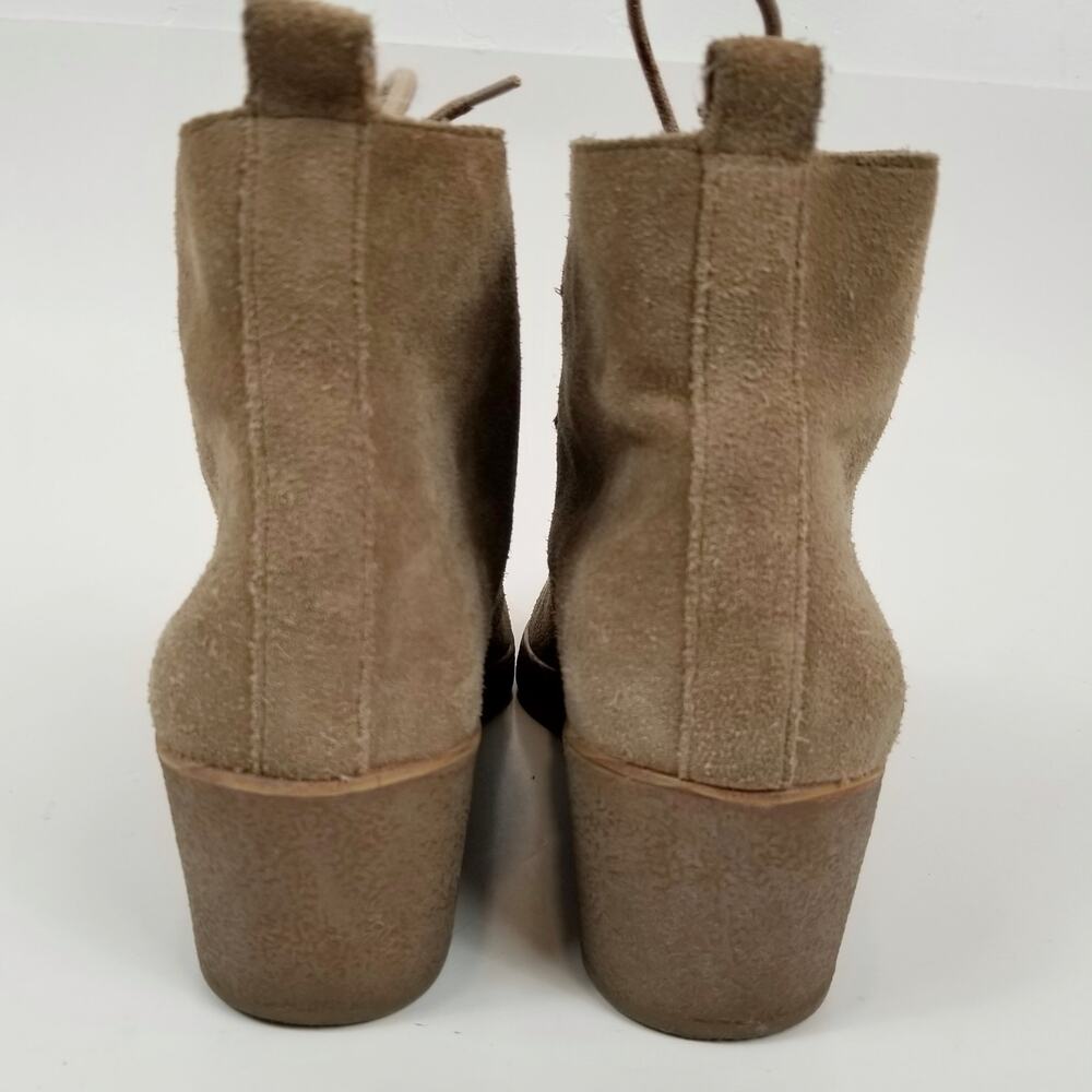 Lucky Brand Jaemma Women's Tan Suede Wedge Heel Ankle Boots Size 8.5 - Picture 4 of 8